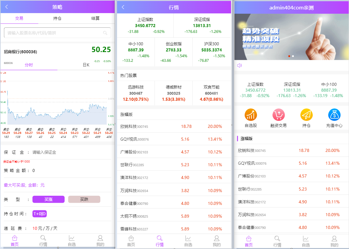 最新单手机版双融/金融系统 带静态推广官网